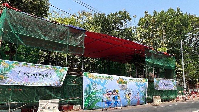 Myanmar’s rebel groups bomb pavilions built by military for New Years water festival