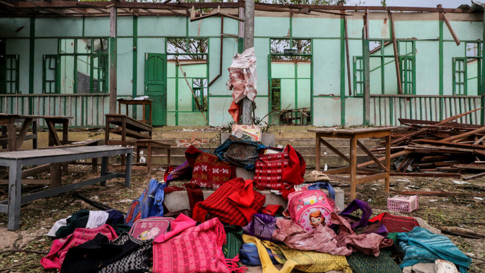 Junta bombs a school in central Myanmar, kills at least 20 students