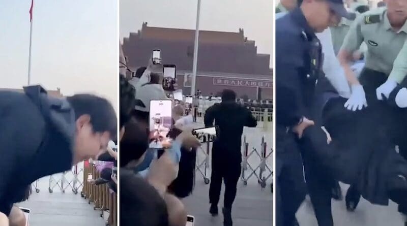 Man jumps barricade at Tiananmen Square flag-raising ceremony