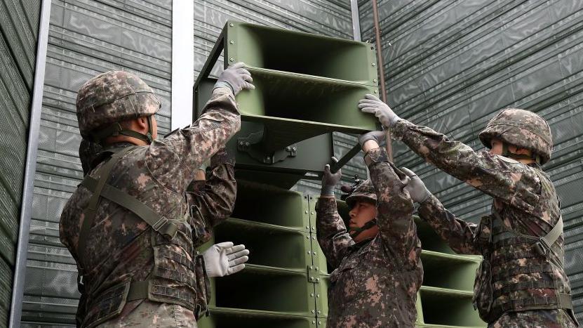 South Korea shuts off loudspeaker broadcasts to North in bid to ‘restore trust’